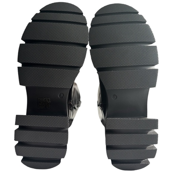 NEW PrettyLittleThing Women’s Brown Cleated Sole Buckle Mid-Calf Boot Size 10 - Picture 10 of 14